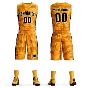 Conjunto de Uniforme de Baloncesto Personalizado con Estampado por Transferencia de Calor, Parte Delantera Sólida, 100% Poliéster, Jersey sin Mangas y Pantalones Cortos de Secado Rápido y Antibacterianos - Product Image 1