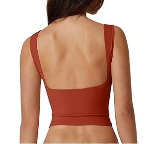 Top Corto sin Mangas de Color Negro Liso, Sexy, Deportivo, con Espalda Descubierta y Aberturas, Blusa Transpirable para Verano, Natación y Playa - Product Image 5