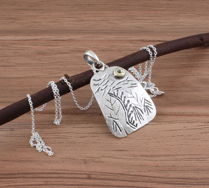 Collier pendentif vintage en argent sterling 925 plaqué platine, charme unisexe, bijoux fins, fabrication artisanale sur mesure, vente en gros - Product Image 5