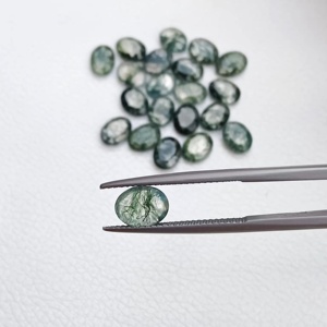 Hot <b>Sale</b> 4x6mm Natural Green Moss Agate Faceted Oval Cut Loose Calibrated Gemstones From Verified Manufacturer Regular Supplier - Product Image 4