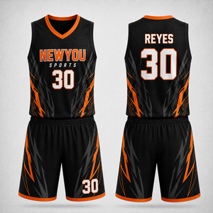 Ensemble d'uniformes de basketball personnalisés par transfert thermique – Maillot et short d'équipe personnalisables, respirants, séchage rapide, anti-UV, collection automne - Product Image 1