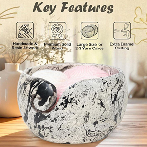Eco-Friendly Wooden Yarn Bowl for Crochet and Knitting Projects Large Capacity Wooden Yarn Bowl Yarn Organizer for Crafters - Product Image 6