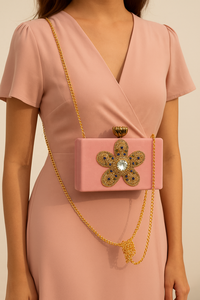 Bolso de Mano de Lujo Hecho a Mano, Duradero y Ecológico, de Madera y Resina, con Diseño Geométrico Incrustado, Cadena Cruzada, Logotipo Personalizado en Algodón - Product Image 2