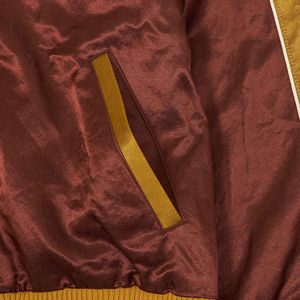 Satin Bomber <b>Jacket</b> with Custom Embroidered Team Patch Breathable Satin Varsity Style for Men Women Customized - Product Image 5