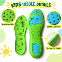 Semelles intérieures en EVA PORON pour enfants, souples, durables, légères, absorbant les chocs, respirantes, pour l'école, la marche quotidienne et la course à pied