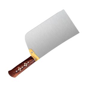 Cuchillo de Carnicero de Alta Resistencia, Hoja de Acero Inoxidable Plateada, Mango de Madera Marrón, Empuñadura Dorada, Cuchillo de Cocina para Cortar Carne - Product Image 5