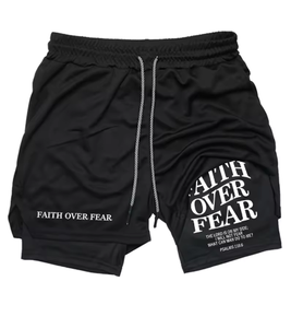 Pantalones cortos de entrenamiento 2 en 1 para hombre, pantalones cortos de gimnasio de secado rápido con bolsillo para teléfono y presilla para toalla - Product Image 1