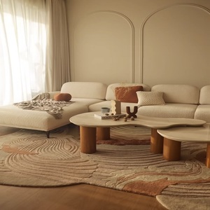 Alfombra Moderna de Lana de Nueva Zelanda, Tejida a Mano, de Pelo Largo - Product Image 1