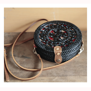 Handmade Rattan Woven Shoulder <b>Handbag</b> from Vietnam Natural Boho Crossbody Bag for Summer Beach Holiday - Product Image 2