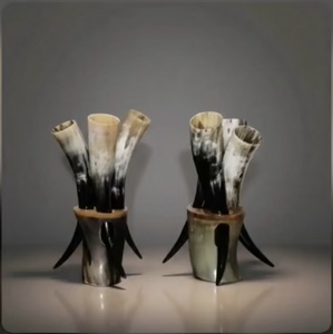 Corne à boire Viking Dragon avec support, en corne de buffle polie, étanche, décoration d'intérieur, cadeau pour lui - Product Image 4