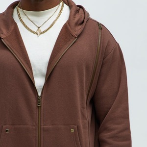 เสื้อฮู้ดแฟชั่นผู้ชายแบบยูนิเซ็กซ์ สีสันตัดต่อ พิมพ์ลายดิจิทัล ขนเฟอร์เทียมนุ่มฟูสำหรับฤดูหนาว ป้องกันขนร่วง ผลิตจากผ้าฝ้าย 100% น้ำหนัก 300 กรัม - Product Image 2