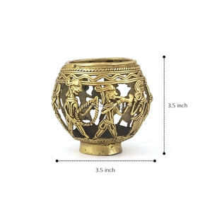 Handcrafted Bras 3.5 Inch Square Metal <b>Pen</b> Holder - Product Image 6