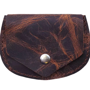 Handmade Genuine Leather Moon Pocket Coin <b>Case</b> Real Leather Coin Purse Pouch Change Holder Wallet - Product Image 1