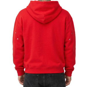 Sudaderas con Detalles Metálicos para Hombre, Sudadera Holgada de Algodón y Felpa, Estilo Urbano, Sudadera con Capucha de Corte Holgado, Sudaderas con Logotipo Personalizado, Suministro al por Mayor - Product Image 3