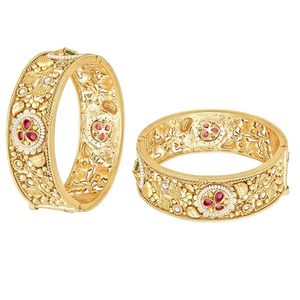 Gold Plated Alloy Bangle Set Women's Classic Crystal Rhinestone Channel Setting Bangles Jewelry <b>Gift</b> - Product Image 2