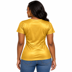 Camiseta de Cuello en V para Mujer, Tacto Suave, Manga Corta, Diseño Inspirado en Letras Griegas, Top Informal de Moda para Actividades Grupales - Product Image 2