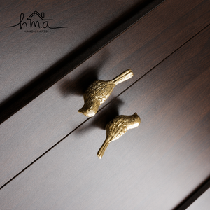Handcrafted Solid Brass Bird Cabinet <b>Knob</b> Golden Finish Decorative Drawer Pull Wardrobe <b>Door</b> Handle Kitchen Cabinet Hardware - Product Image 1