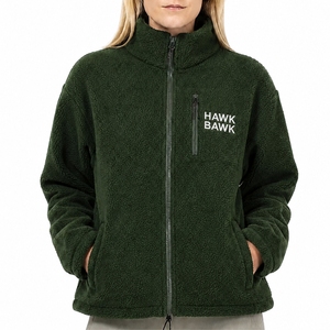 Giacca in pile Sherpa personalizzata da donna, calda e morbida, con zip integrale, collo alto, logo frontale, elegante, di qualità, moderna, da viaggio, per donna - Product Image 1