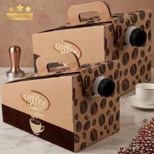 Boîte à café en papier kraft avec poignée, <span class=keywords><strong>distributeur</strong></span> <span class=keywords><strong>de</strong></span> boissons jetable, 1L, 2L, 3L, 5L, 96oz, pour la restauration - Product Image 1