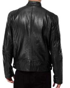 Denim Custom Black Leather Wax Waxed Long Casual Autumn Zipper Coat Jeans Men <b>Jacket</b> - Product Image 3