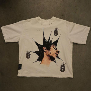 Camisetas Personalizadas con Serigrafía, Estilo Urbano, Corte Recto, Cuello en V, Manga Corta, Ajuste Regular, para Hombre, Tejido de Poliéster/Algodón - Product Image 4