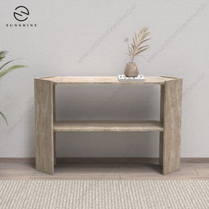 Sunshine Marble <b>Console</b> <b>Table</b> Modern Design <b>Storage</b> Entryway Living Room Furniture Courtyard Outdoor Use - Product Image 4