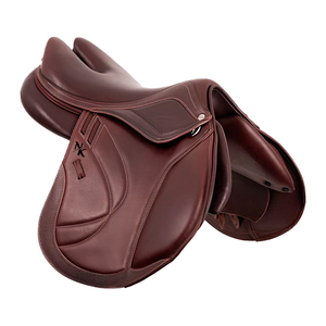 Silla de salto de máximo rendimiento, de cuero genuino premium, estilo inglés de contacto estrecho, con amortiguación, productos de carreras de caballos ingleses de la India. - Product Image 1