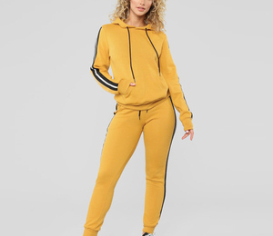 Conjunto Deportivo Casual de Dos Piezas para Mujer, Estilo Regular, Color Sólido, Ropa Deportiva de Primavera, Chándal 100% Algodón Ecológico con Capucha y Pantalón Largo - Product Image 6