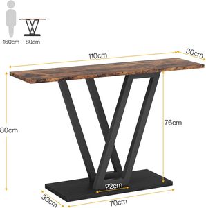 Table console en bois moderne de 43 pouces, table étroite pour canapé, pour chambre à coucher et salon, montage facile - Product Image 2