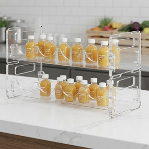 Wholesale Acrylic Wine Bottle <b>Display</b> Stand Tiered <b>Shelves</b> Lightweight for Modern Style Customizable Countertop/ <b>Display</b> - Product Image 2