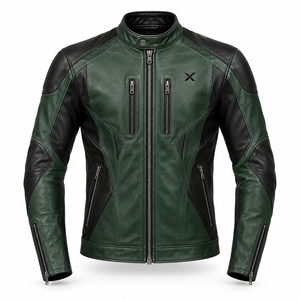 Veste de moto en cuir sport X Sports City Signature |   Noir Bourgogne Bleu Vert |   Fabricant OEM ODM |   Qualité supérieure | - Product Image 1