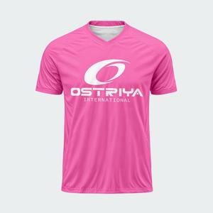Uniformes deportivos transpirables personalizados con cuello en V, manga corta, de secado rápido, conjunto de fútbol, camiseta de fútbol 100% poliéster - Product Image 4