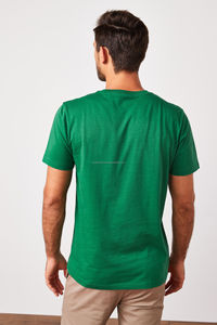 T-shirts pour hommes à col rond gris, vert, noir, blanc, sportifs, écologiques, coupe classique, été, 100% coton - Product Image 4