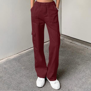 Service OEM – Pantalons pour femmes de haute qualité en gros – Pantalons cargo décontractés à taille élastique pour l'été – En solde - Product Image 3