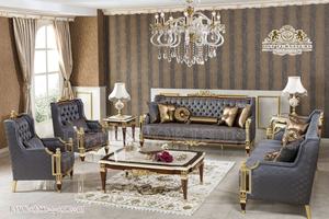 Juego de sofá tallado pesado Maharaja Fabricante Juego de sofá tallado pesado de estilo europeo Sofá tallado pesado dorado tapizado - Product Image 6