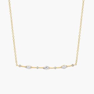 Collier station en or blanc 14 carats avec diamants de laboratoire ronds et marquises - Product Image 2
