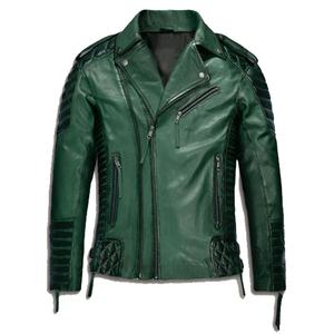 Chaqueta de Cuero Genuino para Hombre, Diseño Color Block Unisex, Nueva Colección 2026, Alta Calidad, Piel de Vaca, Logotipo Frontal Personalizado, Venta al Por Mayor - Product Image 1