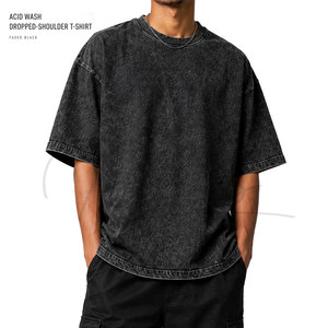 Camisetas de Manga Corta con Lavado Ácido de Último Diseño para Hombre, Camisetas Holgadas de Hombros Caídos, Camisetas Vintage de Diseñador para Hombre, Servicio OEM - Product Image 1