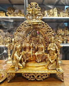 Sculptures Artisanales en Bronze du Seigneur Ram Darbar par Radhe Enterprises, Figurines Religieuses Traditionnelles de Table, Design Contemporain - Product Image 5