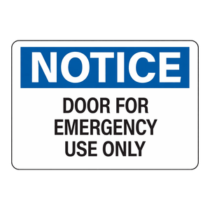 Panneau de sécurité pour porte Brady à usage d'urgence uniquement, pour la gestion du trafic intérieur et extérieur - Product Image 2