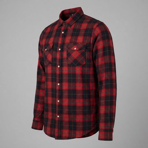 <b>Men's</b> Red Black Plaid <b>Flannel</b> <b>Shirt</b> Full Sleeve Turn-down Collar Casual Winter 100% Cotton Long Sleeve <b>Shirts</b> - Product Image 2
