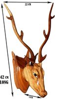 Paire de Têtes de Cerf Murales Artisanales en Bois, Décoration Murale Rustique en Forme de Bois de Cerf, Sculpture Vintage de Trophée Animalier pour Maison, Cabane ou Lodge