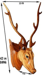 Par de Cabezas de Ciervo de Madera Hechas a Mano para Montar en la Pared, Decoración Rústica de Pared con Astas de Ciervo, Escultura Vintage de Trofeo Animal para Hogar, Cabaña o Lodge - Product Image 6