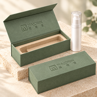 Boîte d'emballage cosmétique personnalisée en papier kraft recyclable avec logo en relief et insert en pulpe moulée pour les soins de la peau