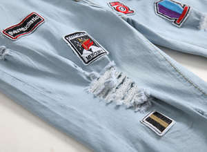 Fournisseur OEM de shorts en jean pour hommes, coupe élégante et extensible, vêtements de sport, style streetwear, tenues de tous les jours, shorts en mesh. - Product Image 6