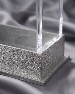 Stylish Hebrew Acrylic <b>Plastic</b> Rectangle Tzedaka <b>Box</b> Elegant Gold Silver Accents for Charity Donations Religious Settings - Product Image 5