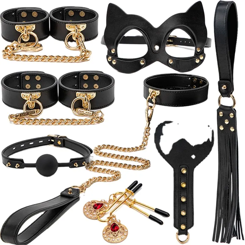 Productos de Sex Shop BDSM Bondage Restricciones de cuero Venta caliente Kit de juguetes para juegos sexuales Mujeres Hombres Mejor para parejas