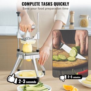 Affettatrice Professionale in Acciaio Inox per Frutta e Verdura con 4 Lame (1/4", 3/8", 1/2") e 6 Lame a Cuneo - Product Image 4