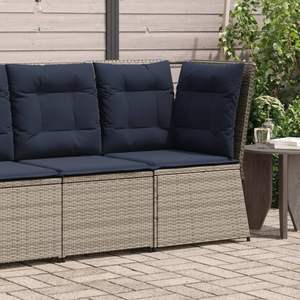 Angolo divano Patio grigio in Rattan con cuscini divani da giardino - Product Image 1