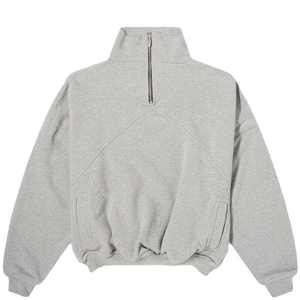 Sweat-shirt à demi-zip pour homme avec col montant, doublure en polaire brodée, 100% coton, hiver, extérieur - Product Image 6